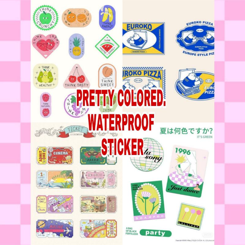 

PRETTY COLORED CHROMATIC WATERPROOF STICKER SET ISI 40 BUAH 4 LEMBAR MURAH UNTUK LAPTOP HP JOURNAL AESTHETIC