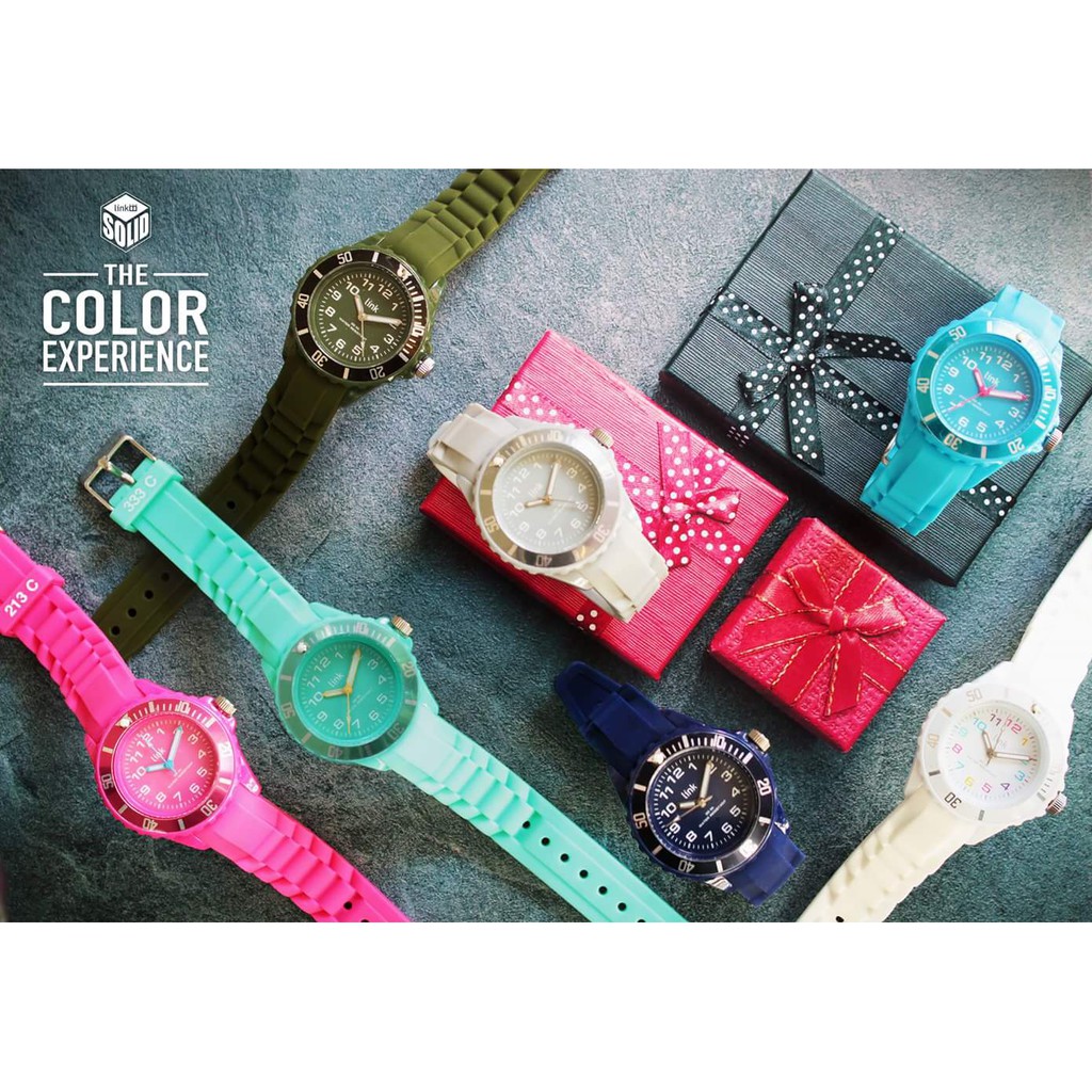 Linkgraphix Link Solid LSS Jam Tangan Wanita Original Unik Silicone Strap Colorful