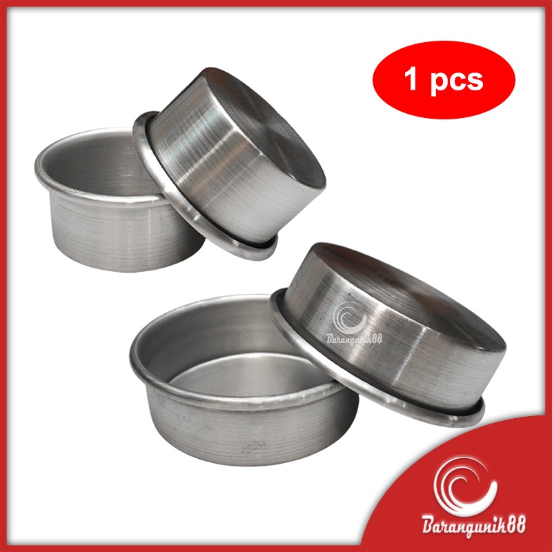 Loyang Mini Bulat Press Tanpa Sambungan Aluminium 6.5 10 cm Bolu Kue Roti