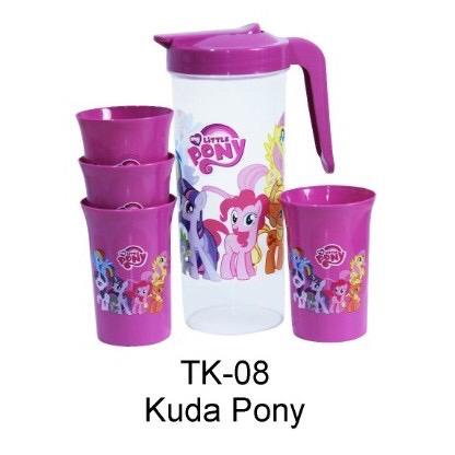 [DGB] TEKO GELAS PLASTIK BERANAK SET KARAKTER 5IN1 5 IN 1 CANGKIR KETEL TEMPAT MINUM UNIK BPA FREE