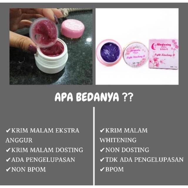 Krim Malam Glowing Dosting Anggur Original Shopee Indonesia