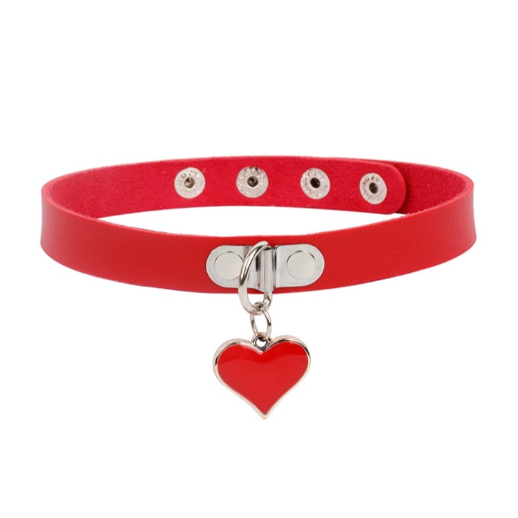 Kalung Choker Rantai Rumbai Warna Merah Bahan Metal Gaya Punk Untuk Pria Dan Wanita