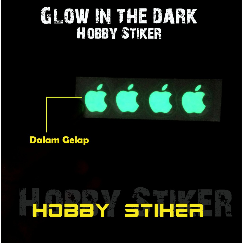 Stiker iphone custom glow in the dark untuk handphone iphone laptop