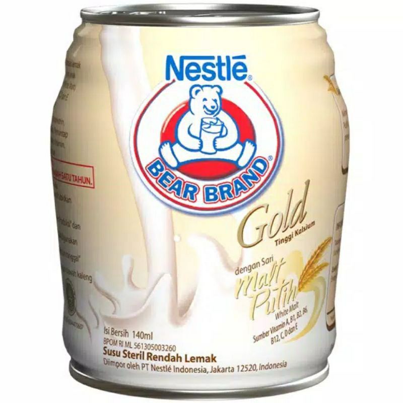 susu beruang  Gold Malt putih 140