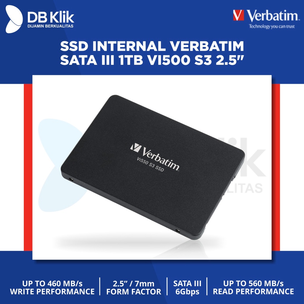 SSD Internal VERBATIM SATA III 1TB Vi500 S3 2.5&quot; - VERBATIM SSD 1TB