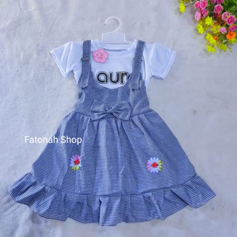 Overall anak 2 3 tahun kodokan rok dress anak cewek perempuan