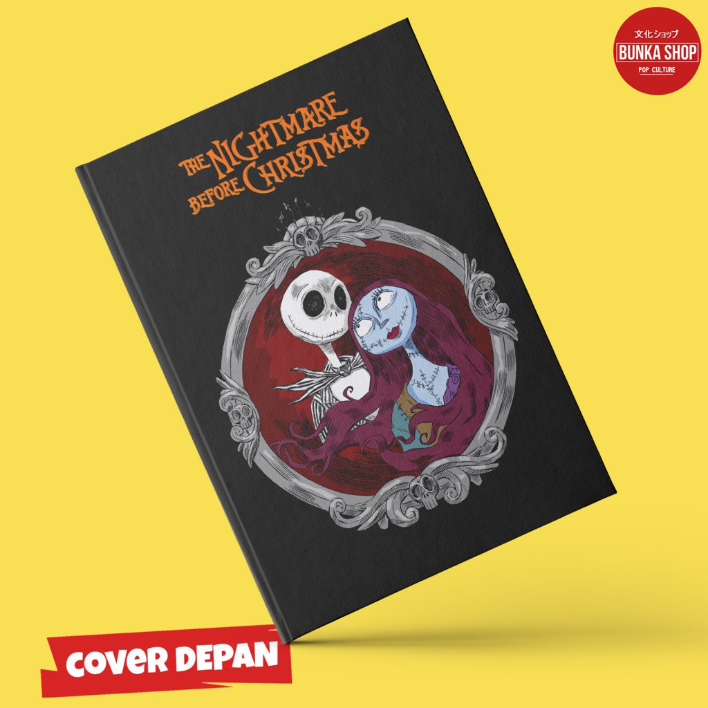 

Note Book Hardcover Film The Nightmare Before Christmas Jack and Sally Ukuran A5 Agenda Jurnal Planner Gift Couple