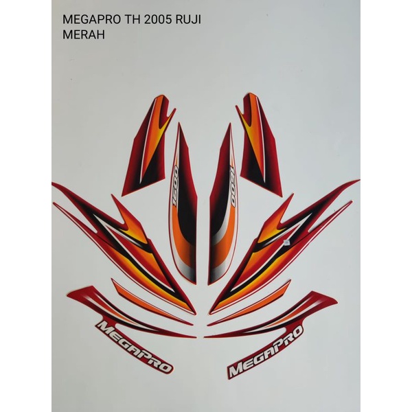 STRIPING MEGAPRO 2005 RUJI MERAH