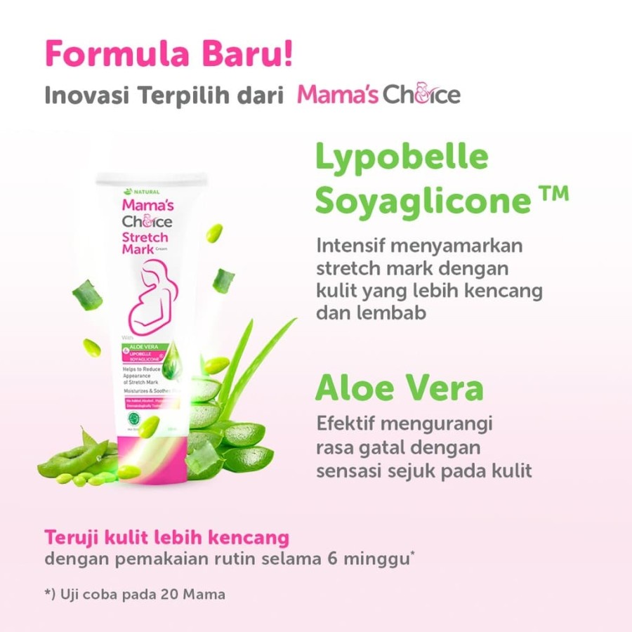 Mama's Choice Stretch Mark Cream 100 ml - Memudarkan stretch mark dan Menghilangkan gatal