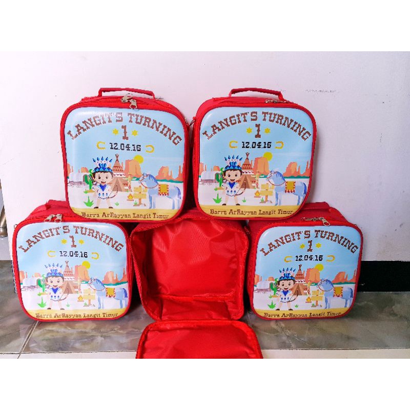 Tas mini koper souvenir gambar printing.ukurqn 20x10x20.free desain