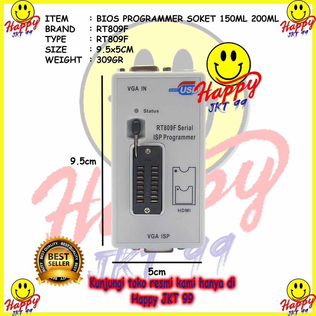 [ HAPPY JKT 99 ] FULLSET ALAT FLASH BIOS PROGRAMMER RT809F RT 809 F RT809 809F + 150ML+200ML ORIGINAL