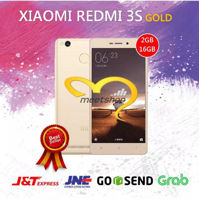 HP ANDROID TERMURAH Xiaomi REDMI 3S 2GB RAM 16GB ROM 4G LTE GRATIS SOFTCASE-GOLD REDMI 3S