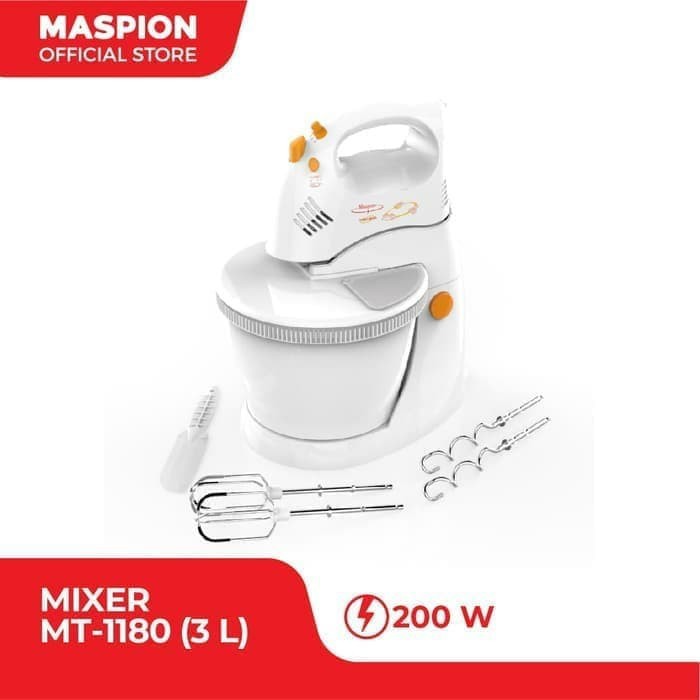 MASPION Mixer Com / Stand Mixer 3 Liter MT 1180 - Garansi Resmi 1 Tahun