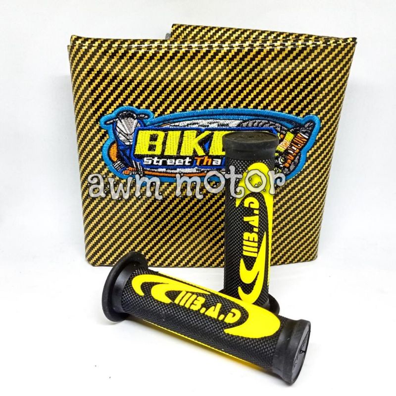 Paket kulit jok + handgrip bad Nike . Sarung Jok bikers karbon + handgrip, Universal,  honda yamaha