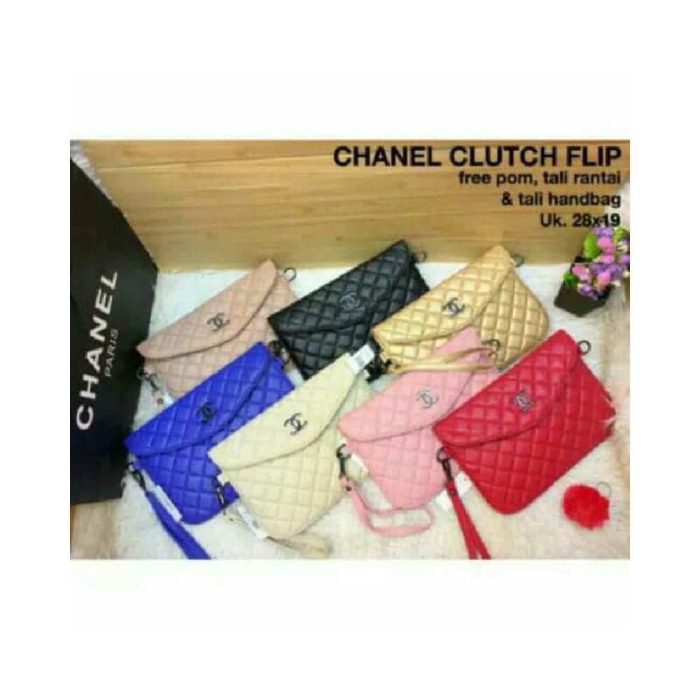 Tas Fashion Wanita Tas Clutch Chanel Flip