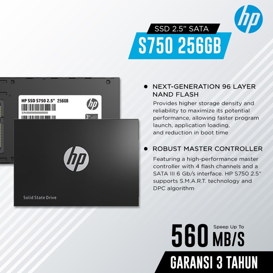 HP SSD S750 256GB SATA III / SSD HP 256GB SATA3 S750