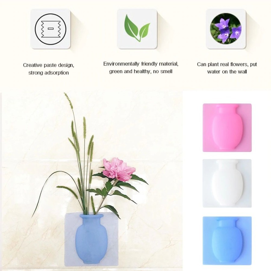 Vas Bunga Silikon Hiasan Dinding Magic Silicone Vase Dekorasi Rumah OK