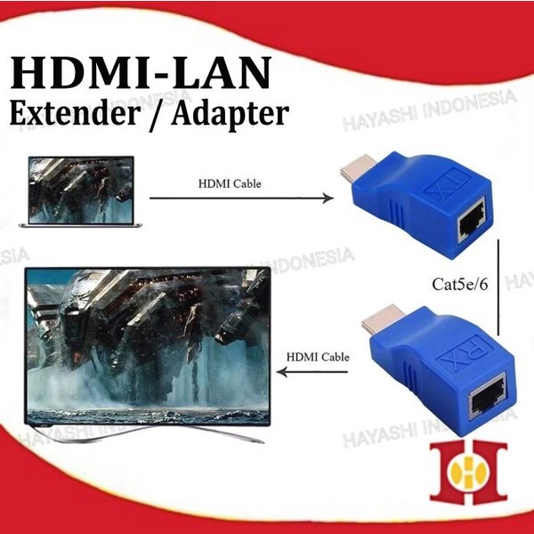 HDMI Extender Extension Adapter Kabel LAN Ethernet 30M RJ45 Cat5 Cat6