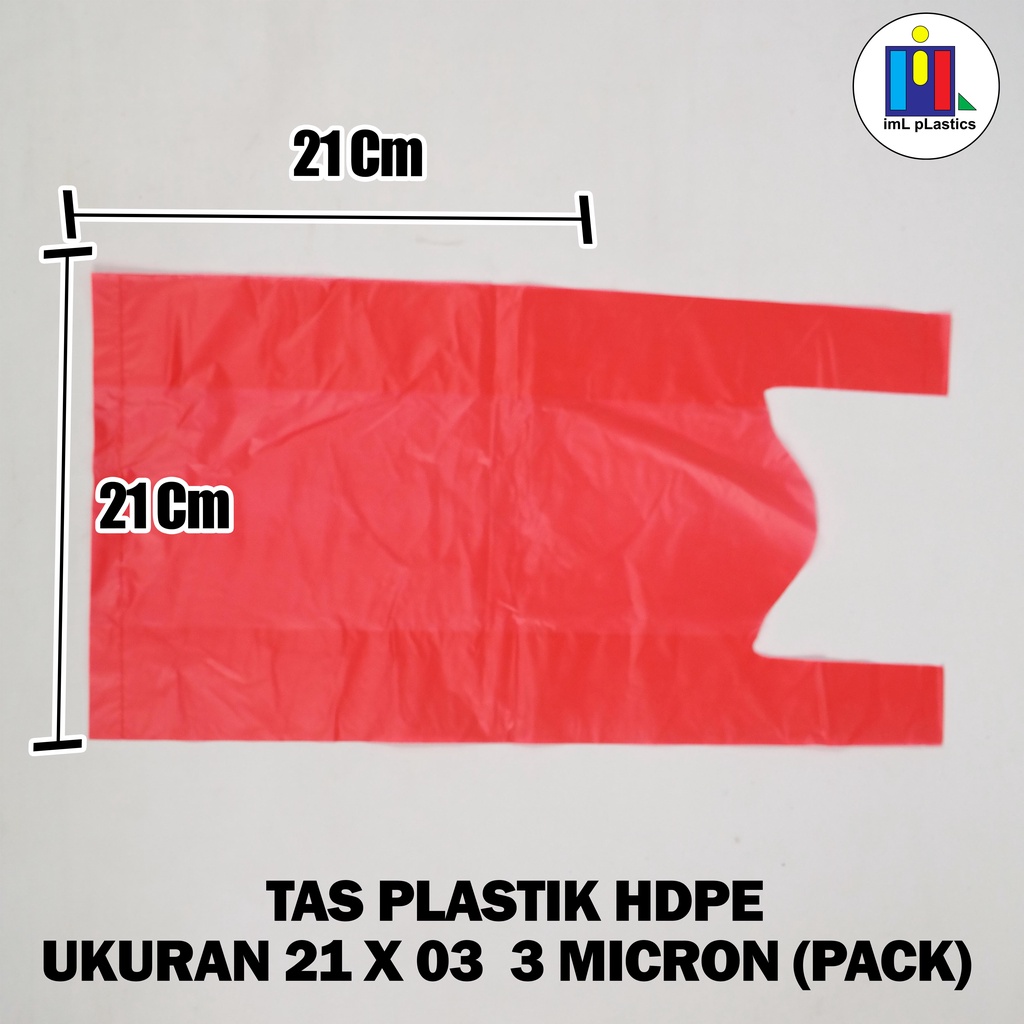 KRESEK / TAS PLASTIK HDPE MERAH 21 x 03 - isi 50 lembar