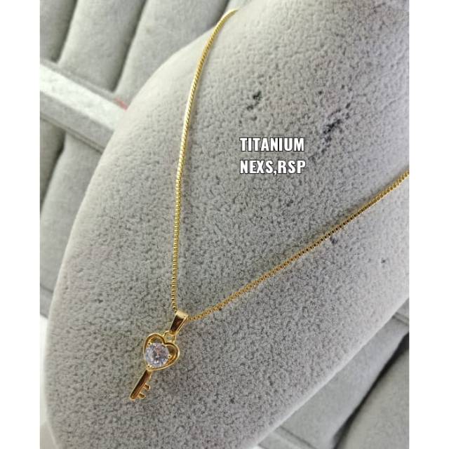 Bisa cod:Kalung titanium,tidak luntur,bisa dipakai mandi