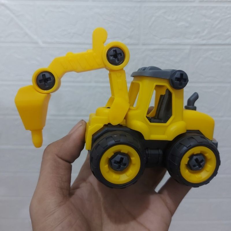 Mainan DIY Set Kontruksi Isi 4 Pcs - Miniatur Mobil Truk Anak Laki Cowok