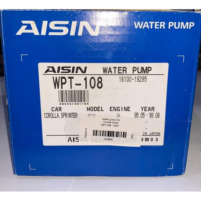 Water Pump Great Corolla New Soluna Corona Absolute AISIN WPT 108 - JAPAN