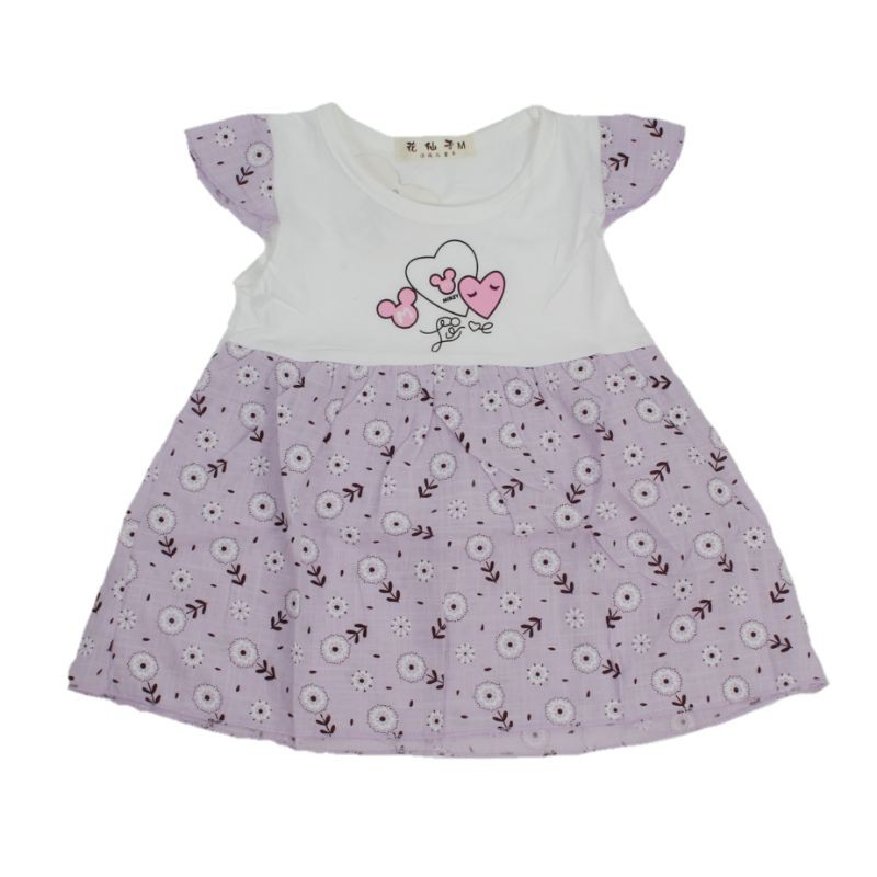 DRESS FASHION BAJU ANAK PEREMPUAN MOTIF LOVE 1-2 TAHUN NEW