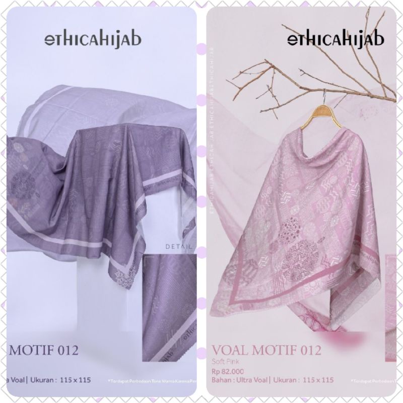 KERUDUNG SEGI EMPAT ETHICA VOAL MOTIF 012 VOAL MOTIF 12