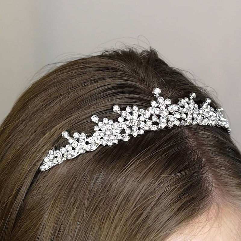 Crystal Wedding Bridal Tiara Crown Untuk Wanita Prom Diadem Hiasan Rambut