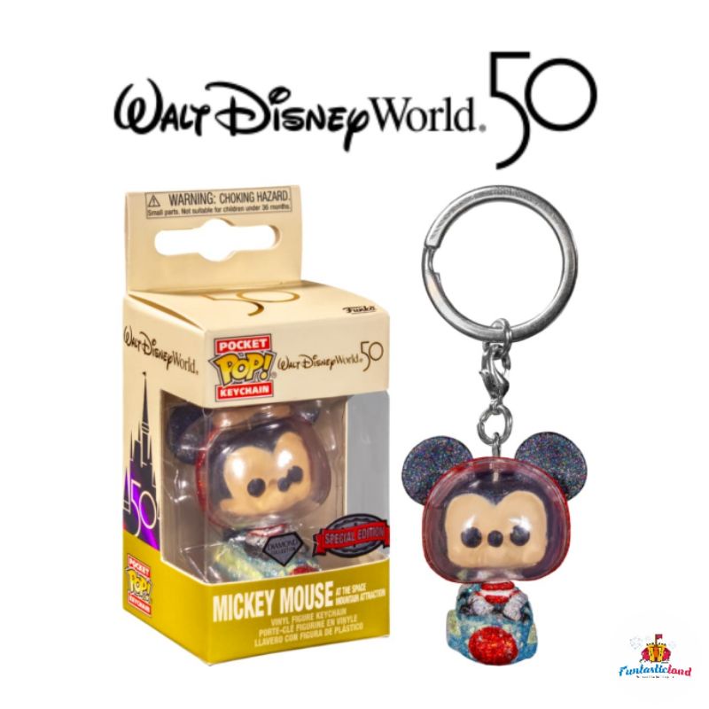 Original Keychain Funko POP Walt Disney World 50th Anniversary - Mickey Mouse at the Space Mountain 
