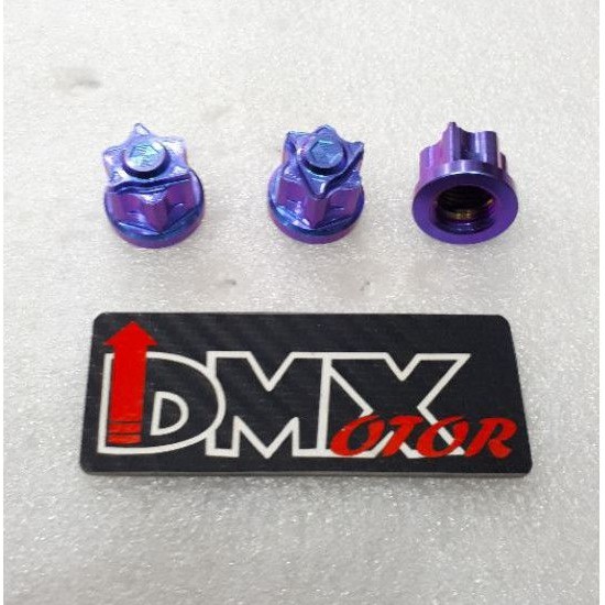 Mur topi roda belakang matic yamaha uk M14 atau mur 19 titanium grade 5