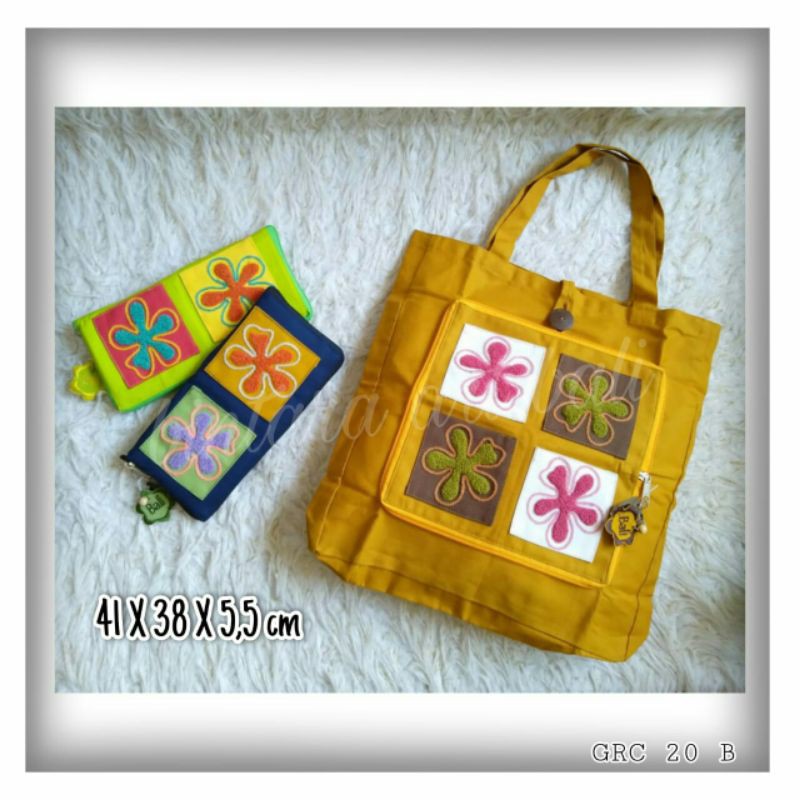 tas kain bordir tas kain lipat tote bag bordir tas belanja tas selempang tas bali