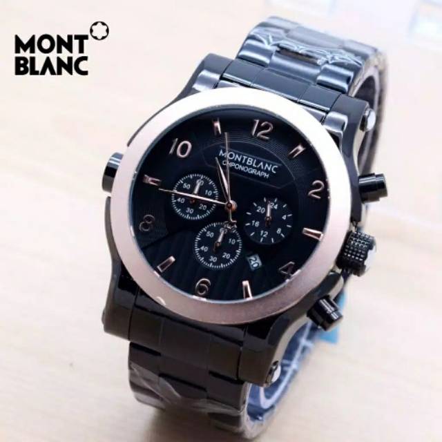 JAM TANGAN PRIA MONTBLANC CHRONO TITAN RANTAI