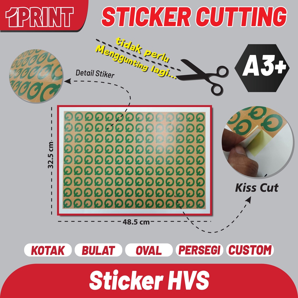 

Cetak Sticker HVS A3+ | Print Stiker Label HVS A3+ | Print + Kiss Cut