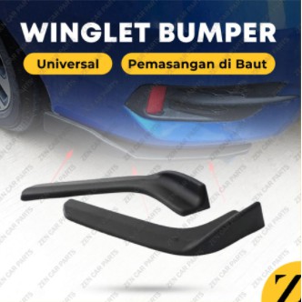 Universal Winglet Bumper Spoiler Car Front Bemper / Diffuser Depan 2pcs kiri kanan