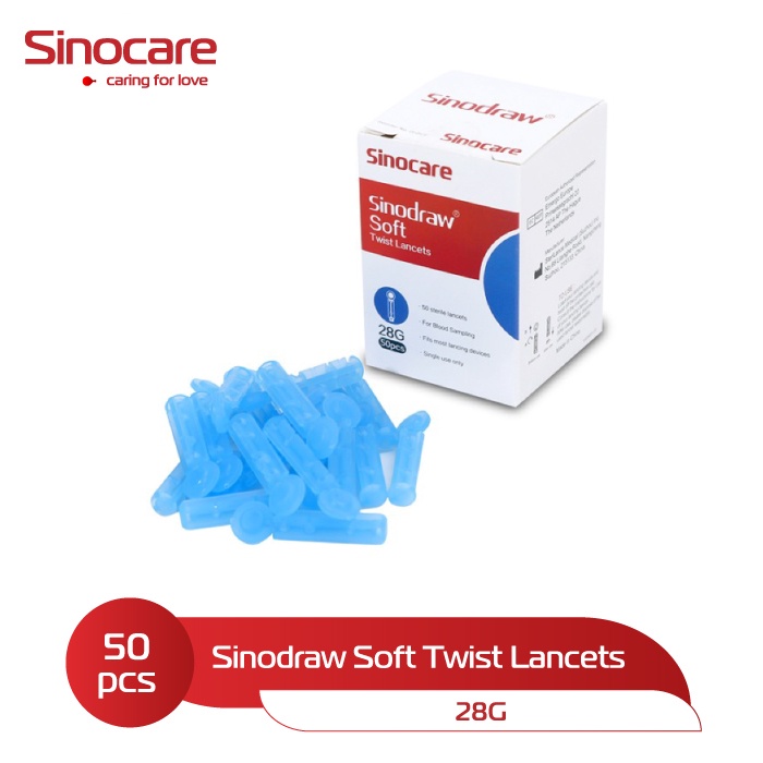 Sinodraw Blood Lancets 28G Sinocare / Jarum Bekam Pen Lancet isi 50pc