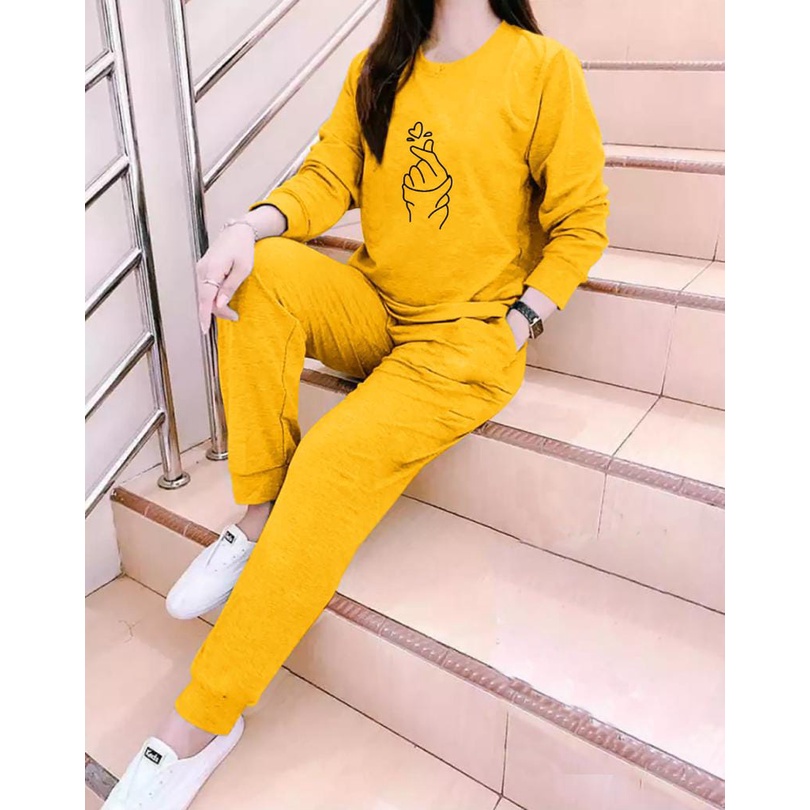 STELAN   GIRL SARANGHEO / satu set / sweater + celana / fashion wanita terbaru / baju senam  / baju olahraga / baju santai -alipio fashion