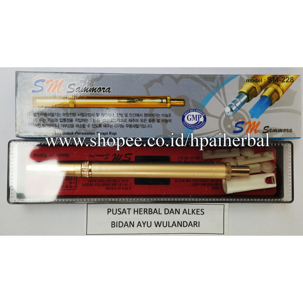 Pena Bekam Lancing Device Sammora Gold SM 228 Box Biru