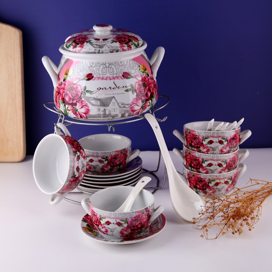 Soup Tureen / Wadah Saji Keramik Set Capodimonte