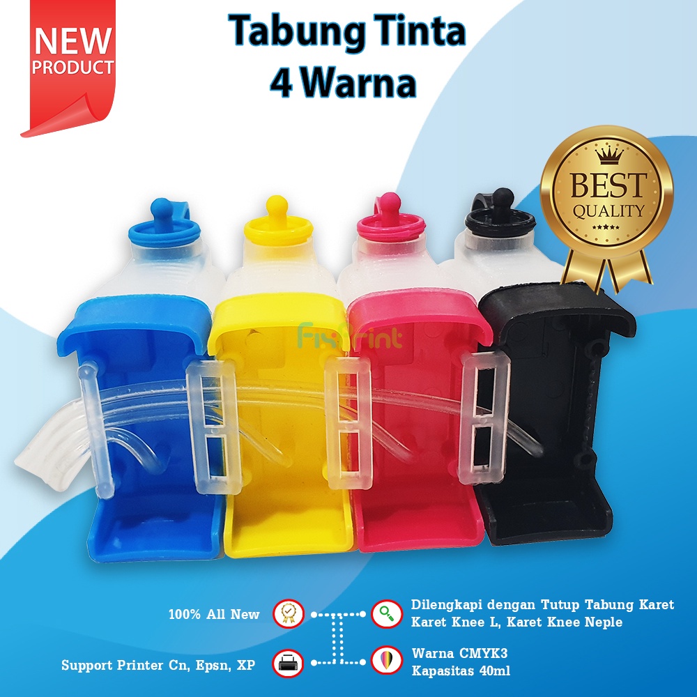 Ink Tank Modif CISS 4 Warna 100ml Tabung Infus 4 Warna 100ml Model Sepatu Printer Cn Print XP