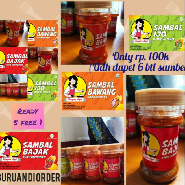 

Aneka Sambal/ sambal Bajak khas/ sambal bawang/ sambal ijo