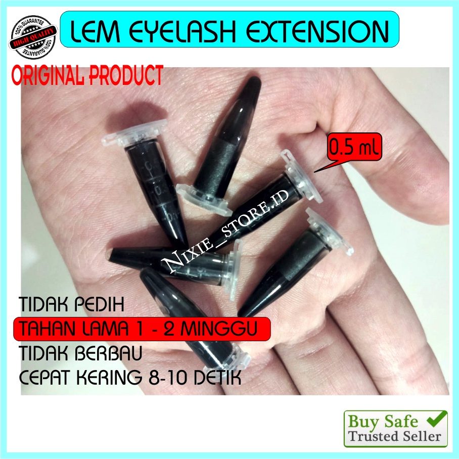 Eyelash Extension GLUE Lem Bulu Mata 0,5 ml Mini Pack 1-2 Minggu TAHAN LAMA TIDAK PERIH TIDAK BERBAU PREMIUM