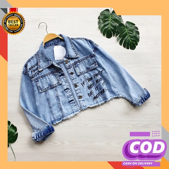 Jaket Baggy Jacket Jeans Oversize Wanita Original Karet Lengan Balon P Jaket Jeans Right Person Ko