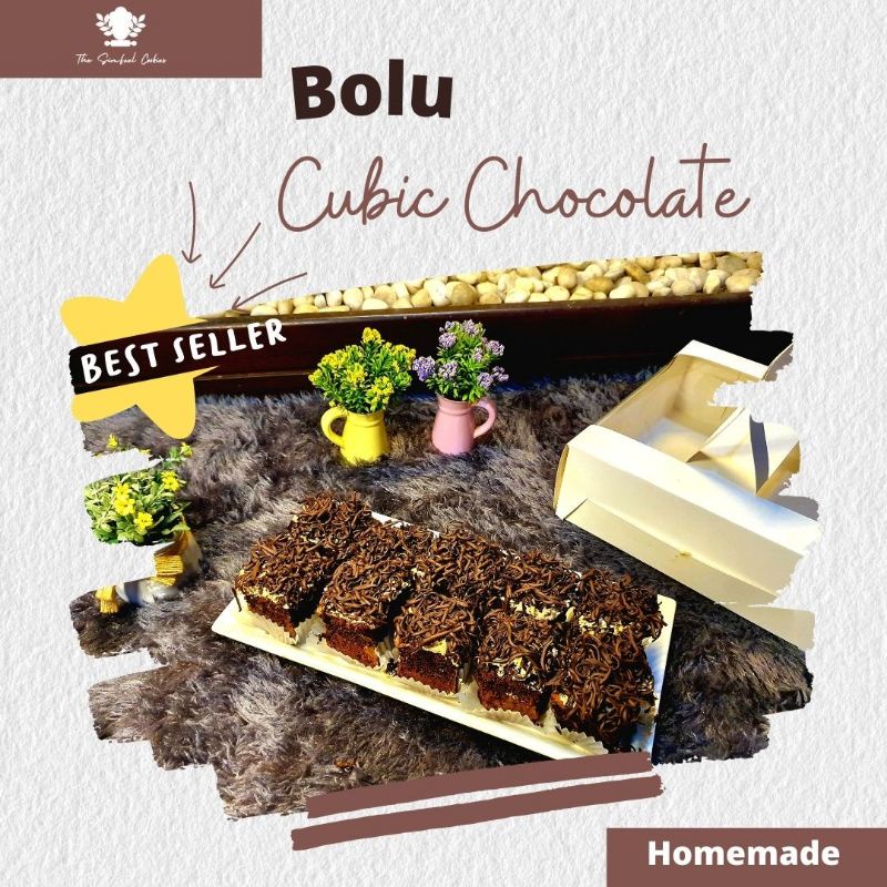 

kue bolu cubic cocholate | slice coklat | kue bolu jadul jadoel