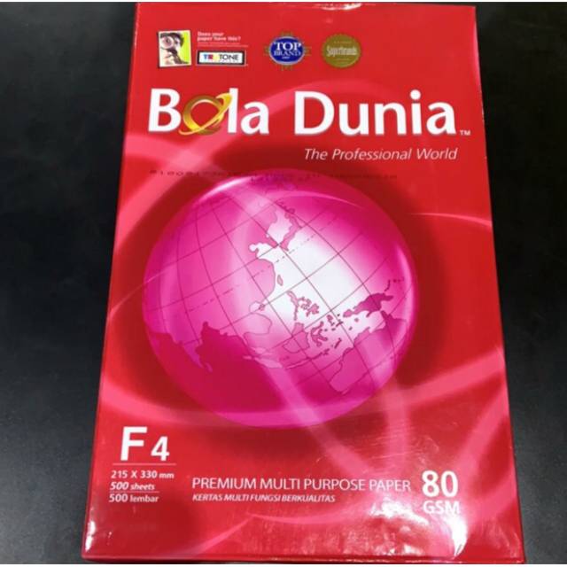 

Kertas HVS Bola Dunia F4 80 Gram