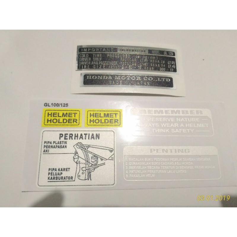 STRIPING - STICKER Detail Honda GL 125 - GL125