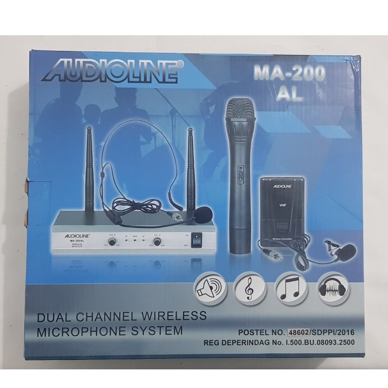 Mic Wireless Microphone Dual Channel MA-200AL4