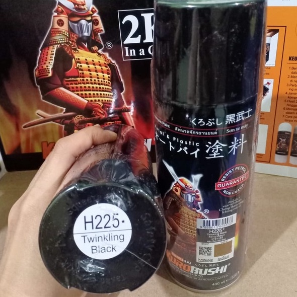 Samurai Paint Kurobushi Cat Semprot Pilox Pilok Warna Hitam Metalik / Twinkling Black (H225*) 400ml