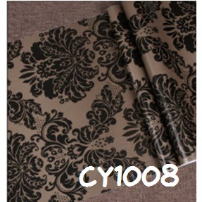 Wallpaper Stiker Murah Motif Batik Cokelat Cy1008 Quality Free Perekat Bahan PVC