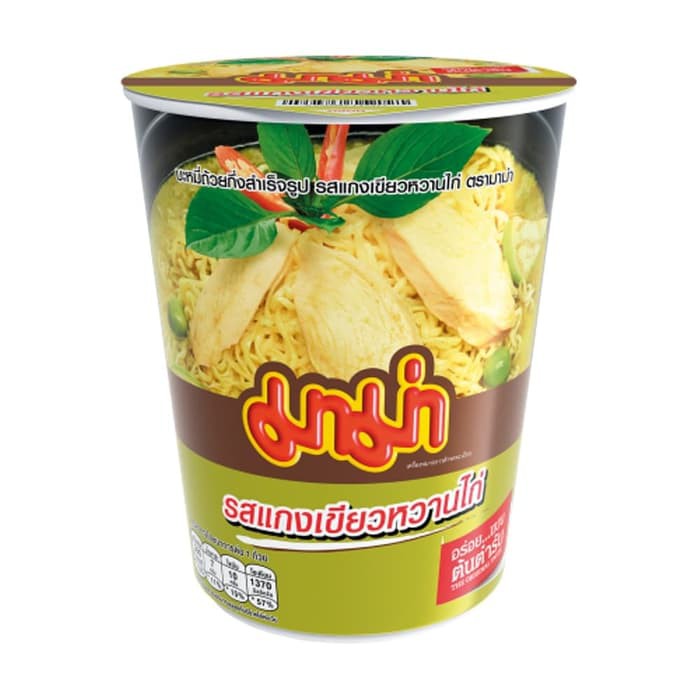 

MAMA Chicken Green Curry Flavour CUP Noodles 60gr Made in Thailand